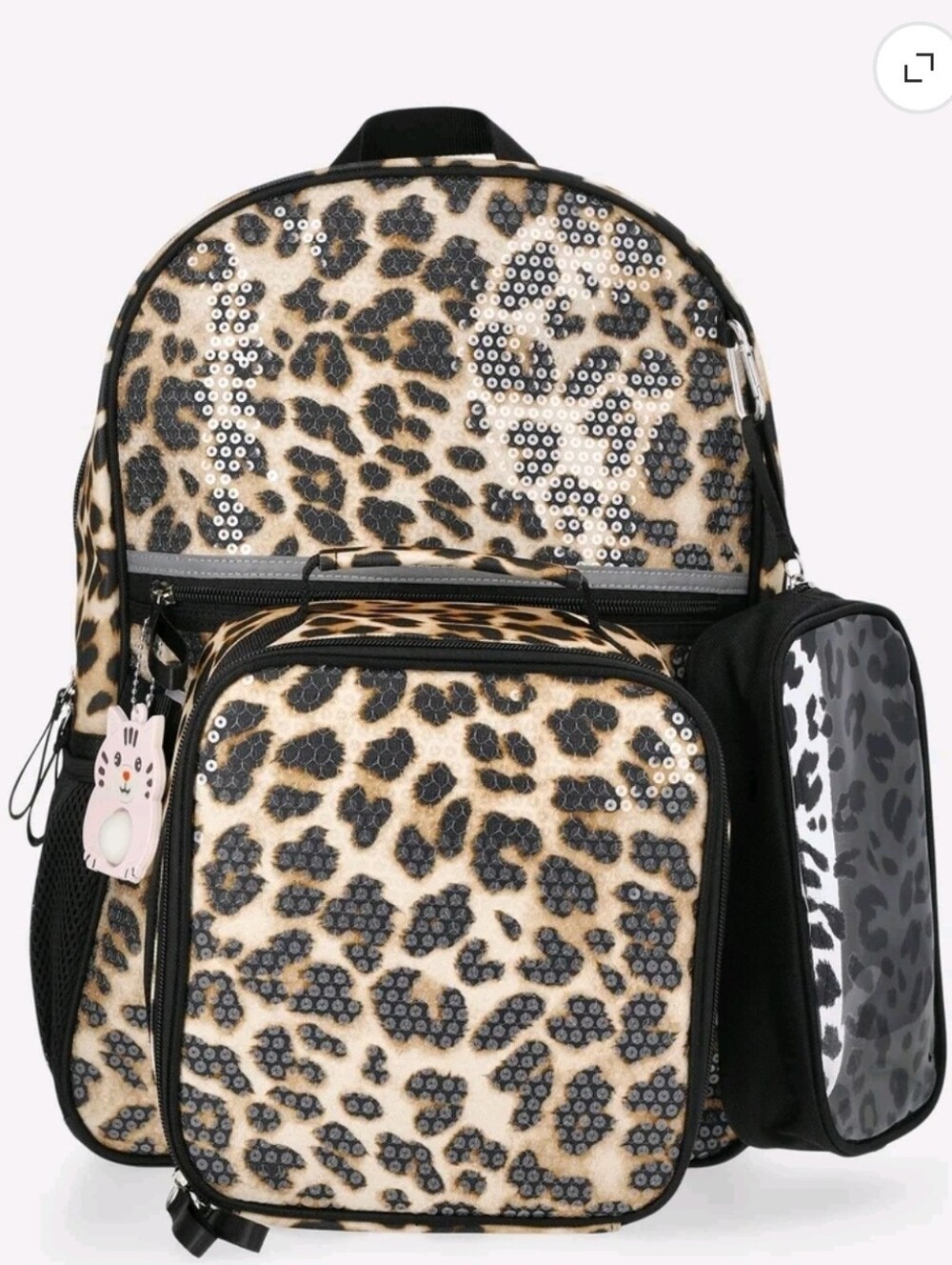 Wonder Nation Kids’ Leopard Print 17" Backpack, Lunch Tote and Pouch Set, 3-Piec